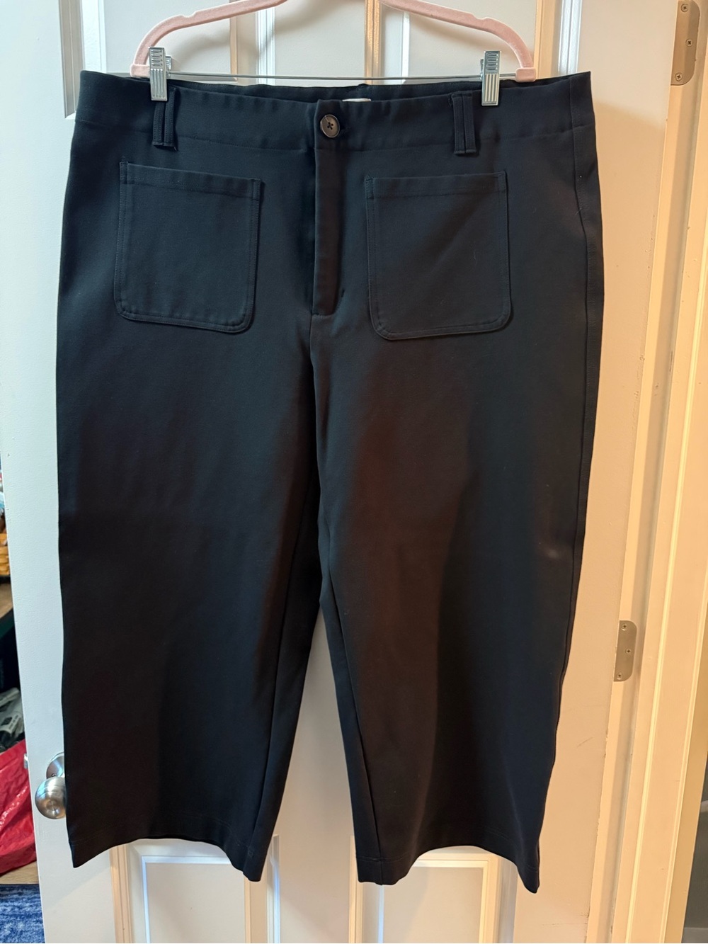 a new day Black Cropped Chinos with Front Patch Pockets